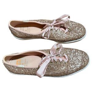 Keds x Kate Spade New York Women's Sneakers Size 7 Rose Gold Glitter‎ Sparkle